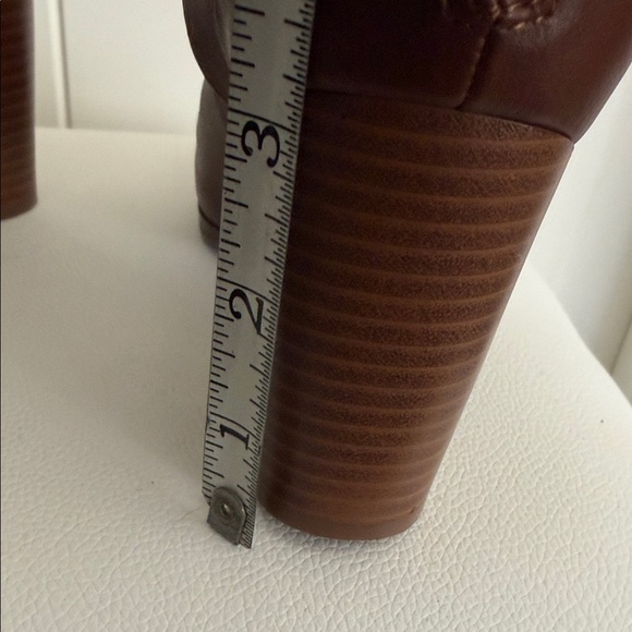 Brown Cutout Strap Block Heel Ankle Boots - Picture 2 of 3